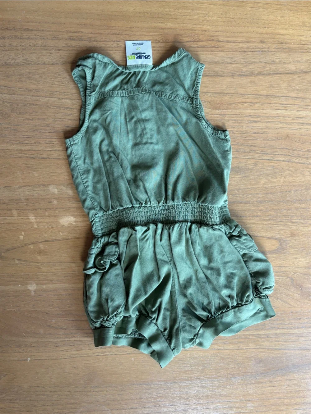 OshKosh B'gosh Olive Green Button-Front Sleeveless Utility Romper